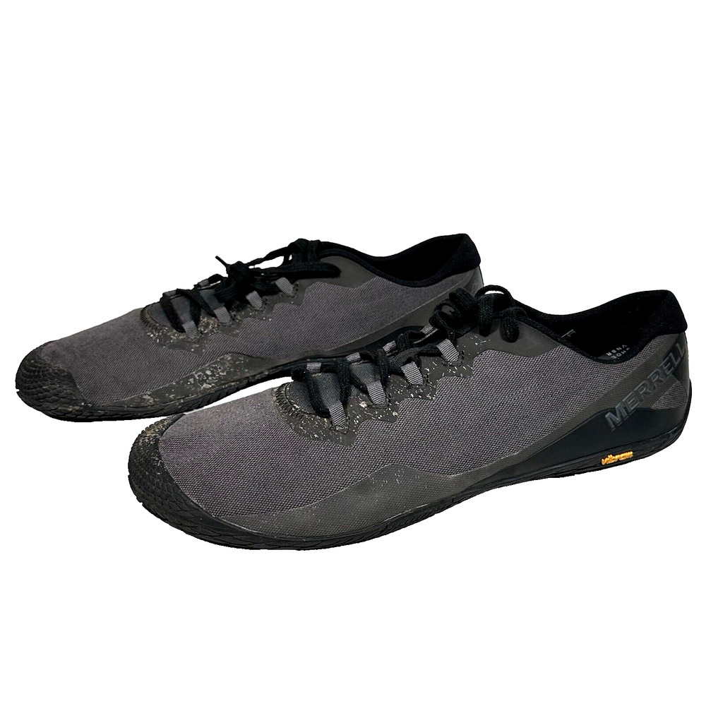 Merrell Vapor Glove 3 Mens 13 Gray Black Barefoot Vibram Trail Running Shoes